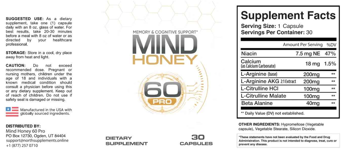 Mind Honey Pro Product Label